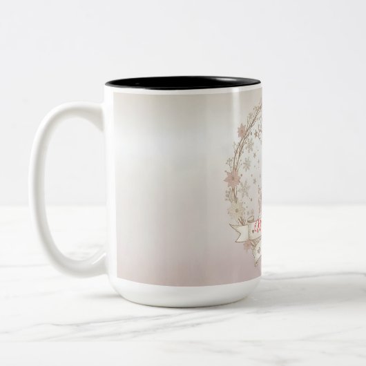 Wife Christmas Mug – Personalized Reindeer Tweekleurige Koffiemok (Links)