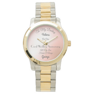 Wife Coral Wedding Jubileum Watch Horloge