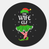 Wife Elf Christmas Family Girls Women Elf Squad Xm Ronde Sticker (Voorkant)