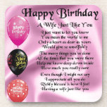 Wife gedicht - Happy Birthday Design Bier Onderzetter<br><div class="desc">Een geweldig cadeau voor een vrouw op haar verjaardag.</div>