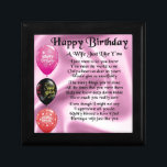 Wife gedicht - Happy Birthday Design Cadeaudoosje<br><div class="desc">Een geweldig cadeau voor een vrouw op haar verjaardag.</div>