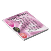 Wife gedicht - Happy Birthday Design Notitieblok (Schuin)