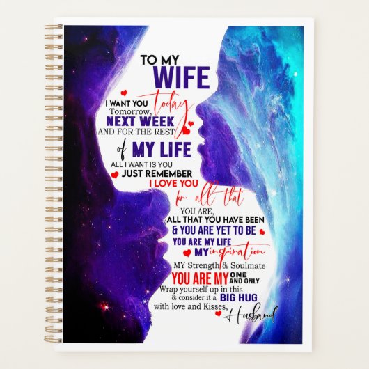 Wife Gift | Brief aan mijn vrouw-liefde van de ech Planner (Voorkant)
