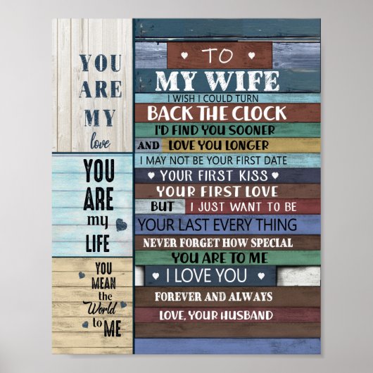 Wife Gift | Brief aan mijn vrouw-liefde van de ech Poster (Voorkant)