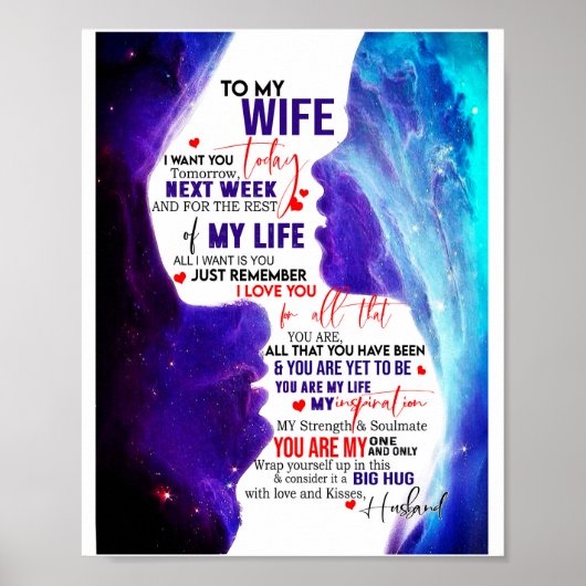 Wife Gift | Brief aan mijn vrouw-liefde van de ech Poster (Voorkant)