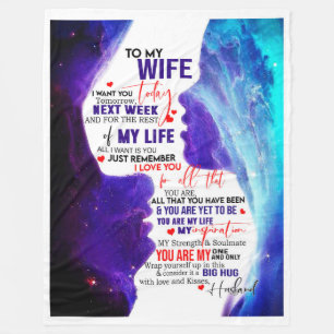 Wife Gift Brief aan mijn vrouw-liefde van echtge Fleece Deken