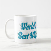 Wife hemelblauwe halve tekst koffiemok (Links)