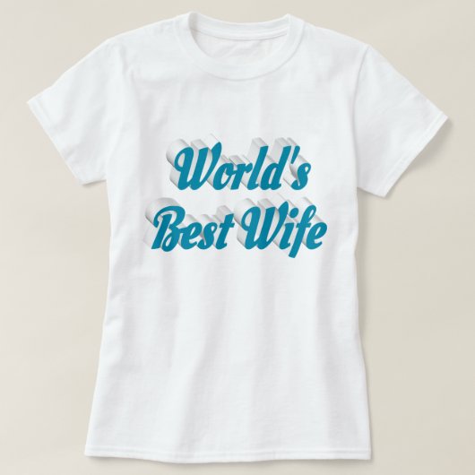 Wife hemelblauwe tekst T-Shirt (Design voorkant)