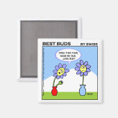 Wife Humor Cartoon Flowers Funny Magneet (Voorkant / Achterkant)