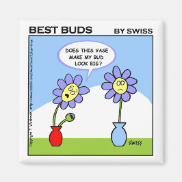 Wife Humor Cartoon Flowers Funny Magneet