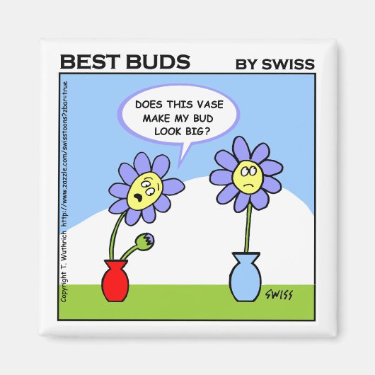 Wife Humor Cartoon Flowers Funny Magneet (Voorkant)