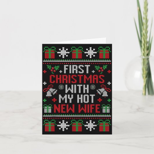Wife Husband First Christmas Just Married Christma Kaart (Voorkant)
