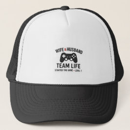“Wife & Husband Team Life Cap – Just Married Coupl Trucker Pet