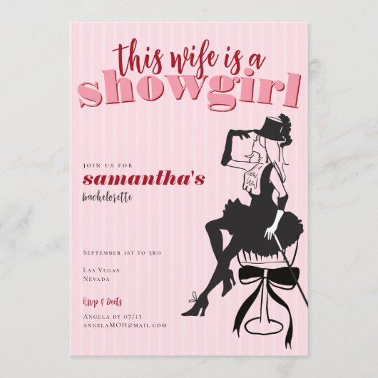 Wife Is A Showgirl Bachelorette Weekend Itinerary  Kaart (Voorkant)