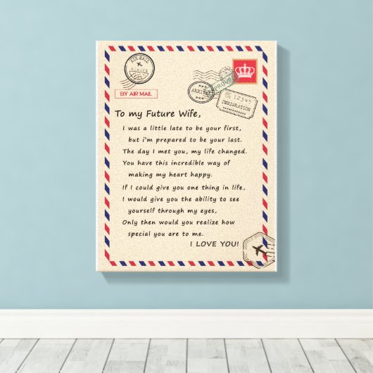 Wife Lovers | Aan mijn toekomstige vrouw, ik hou v Canvas Afdruk (Insitu (Houten vloer))