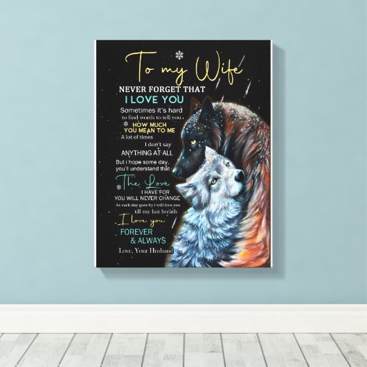 Wife Lovers | Aan mijn vrouw vergeet nooit dat ik Canvas Afdruk (Insitu (Houten vloer))