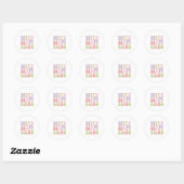 Wife Moeder Baas Retro Script Groovy Moederdag Ronde Sticker (Vel)