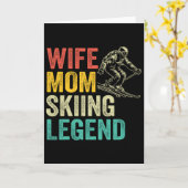 Wife Moeder Ski Legende Vintage Moederdag Grappig Kaart (Gele Bloem)