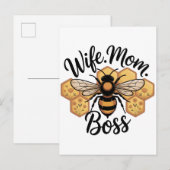 Wife. Mom. Boss Aankondigingskaart (Voorkant / Achterkant)