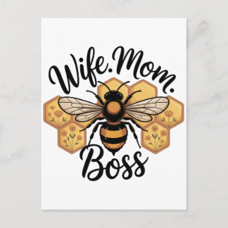 Wife. Mom. Boss Aankondigingskaart