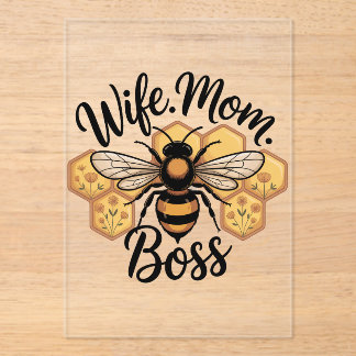Wife. Mom. Boss Acryl Uitnodigingen