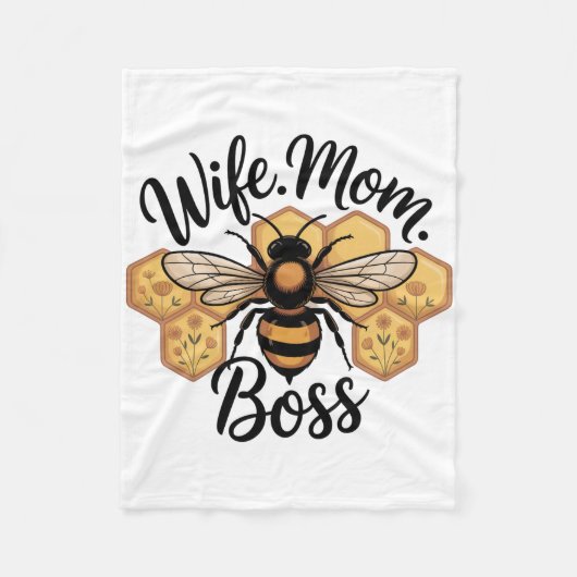 Wife. Mom. Boss Fleece Deken (Voorkant)
