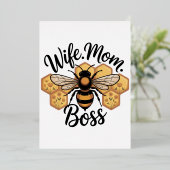 Wife. Mom. Boss Folie Uitnodiging (Staand Voorkant)