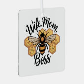 Wife. Mom. Boss Metalen Ornament (Voorkant Rechts)