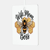 Wife. Mom. Boss Metalen Ornament (Voorkant links)