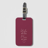 Wife & Mom Est. – Minimalist Valentine Gift Bagagelabel (Voorkant (verticaal))