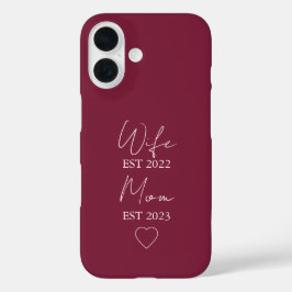 Wife & Mom Est. – Minimalist Valentine Gift iPhone 16 Hoesje