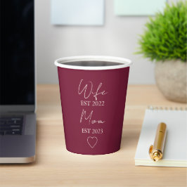 Wife & Mom Est. – Minimalist Valentine Gift Papieren Bekers