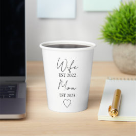 Wife & Mom Est. – Minimalist Valentine Gift Papieren Bekers