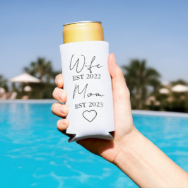 Wife & Mom Est. – Minimalist Valentine Gift Seltzer Blikjeskoeler