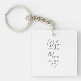 Wife & Mom Est. – Minimalist Valentine Gift Sleutelhanger