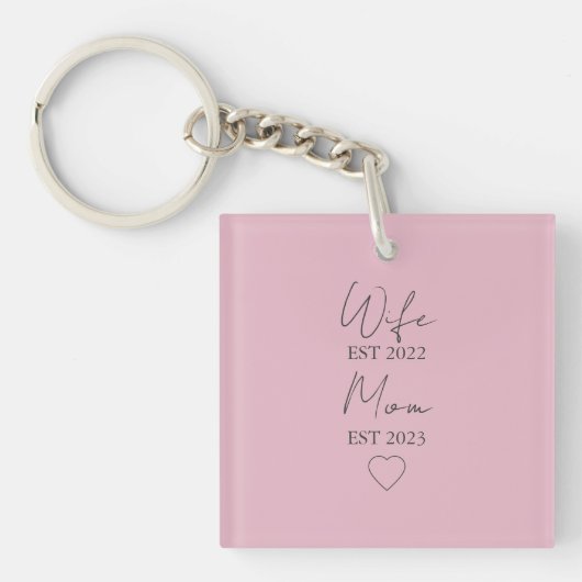 Wife & Mom Est. – Minimalist Valentine Gift Sleutelhanger (voorkant)