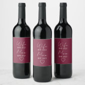 Wife & Mom Est. – Minimalist Valentine Gift Wijn Etiket (Flessen)