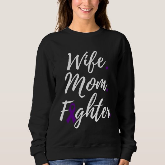 Wife Mom Fighter Multiple System Atrophy Awareness Trui (Voorkant)