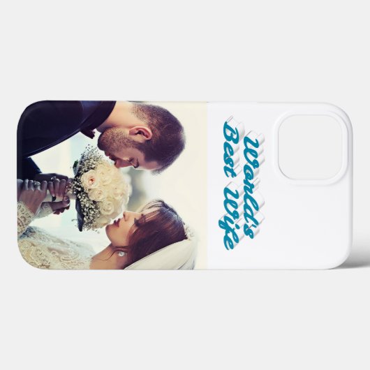 Wife Photo sky blue iPhone Case (Achterkant (horizontaal))