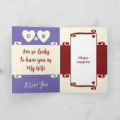 Wife ruby 40ste verjaardag paarse foto kaart (Binnen)