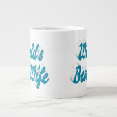 Wife sky blue halve text grote koffie-mok grote koffiekop (Voorkant)
