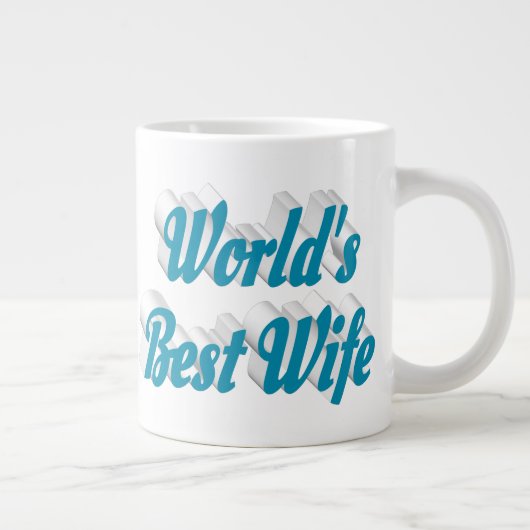 Wife sky blue halve text grote koffie-mok grote koffiekop (Rechts)