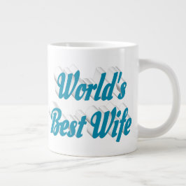 Wife sky blue halve text grote koffie-mok koffiekop