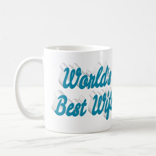 Wife sky blue halve text koffie mok (Links)