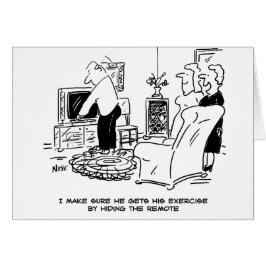 Wife verbergt de afstandsbediening van de tv