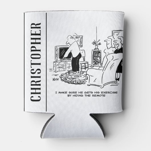 Wife verbergt de afstandsbediening van de tv blikjeskoeler (Voorkant)