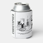 Wife verbergt de afstandsbediening van de tv blikjeskoeler (Blikje Achterkant)