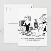 Wife verbergt de afstandsbediening van de tv briefkaart (Voorkant / Achterkant)