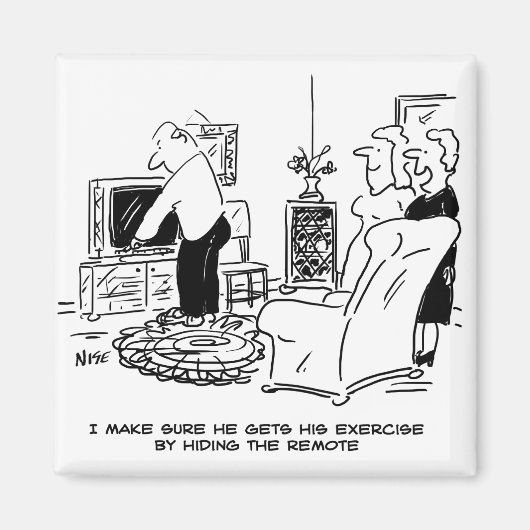 Wife verbergt de afstandsbediening van de tv magneet (Voorkant)