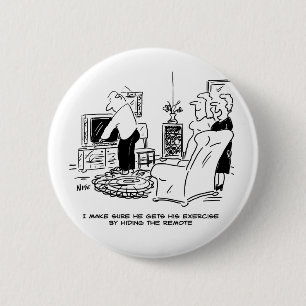 Wife verbergt de afstandsbediening van de tv ronde button 5,7 cm